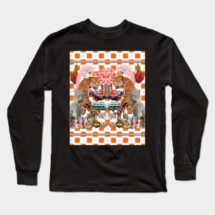 Tigers & Pink Dolphins Orange - Retro Hong Kong Long Sleeve T-Shirt